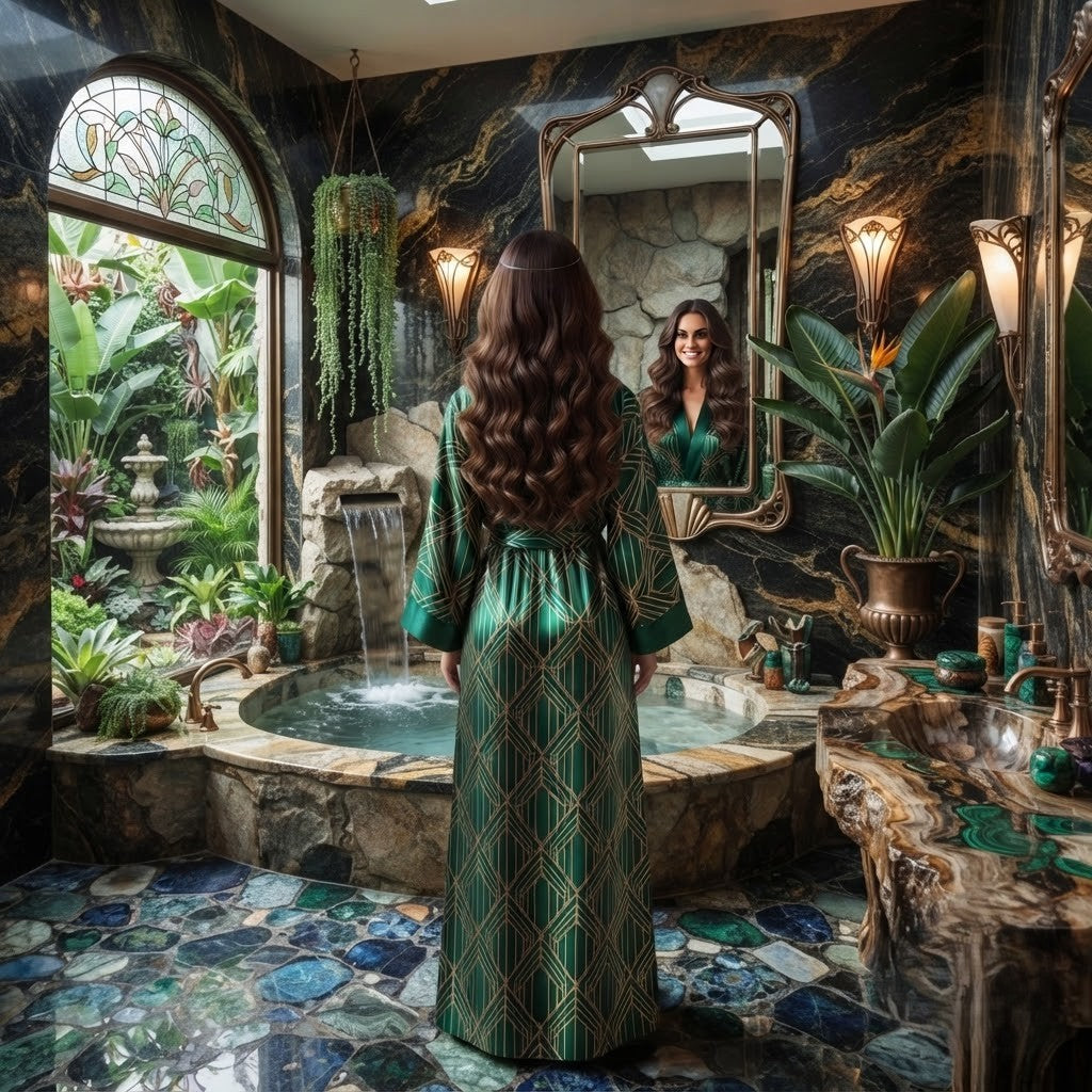 Invisible halo hair extension, long wavy dark brown hair from back