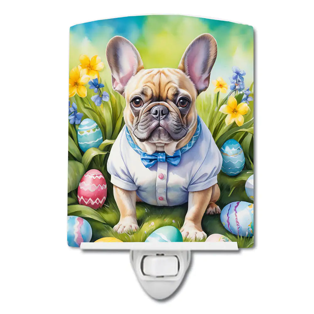 French Bulldog Easter Egg Hunt Ceramic Night Light