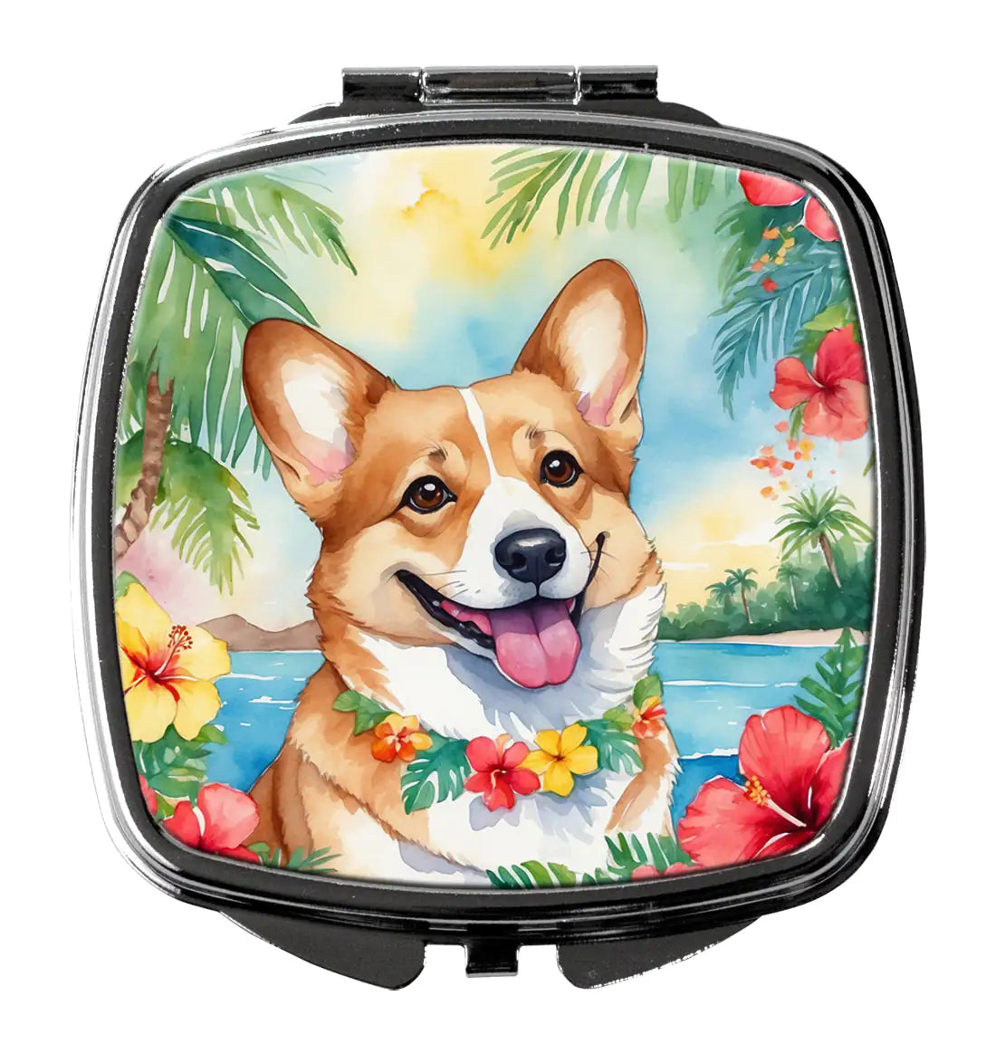 Corgi Luau Compact Mirror