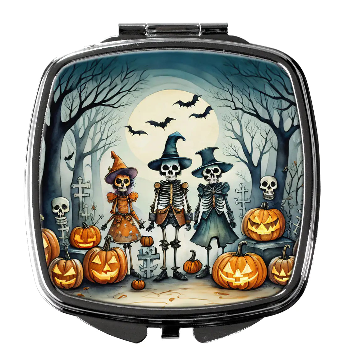 Calacas Skeletons Spooky Halloween Compact Mirror