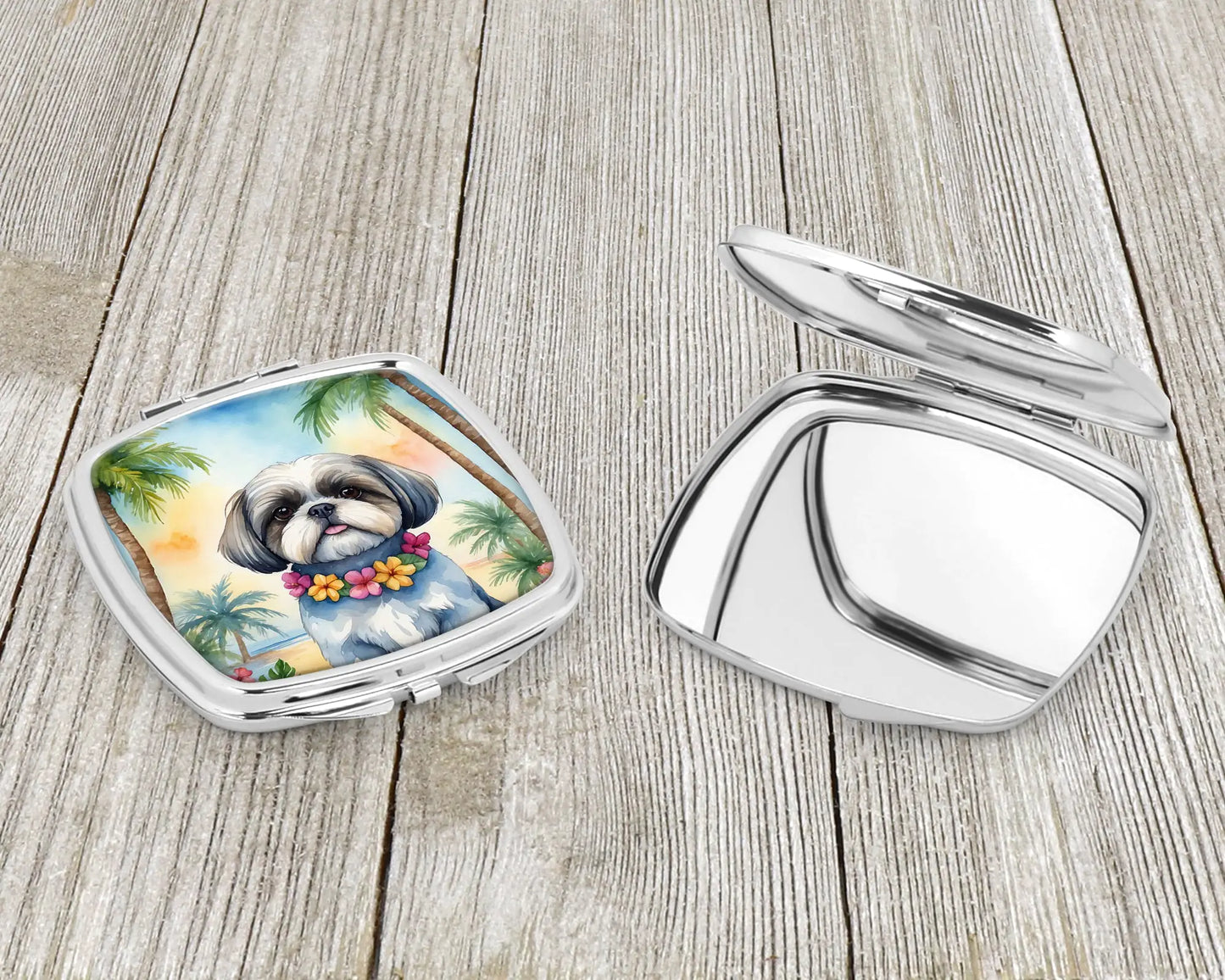 Shih Tzu Luau Compact Mirror