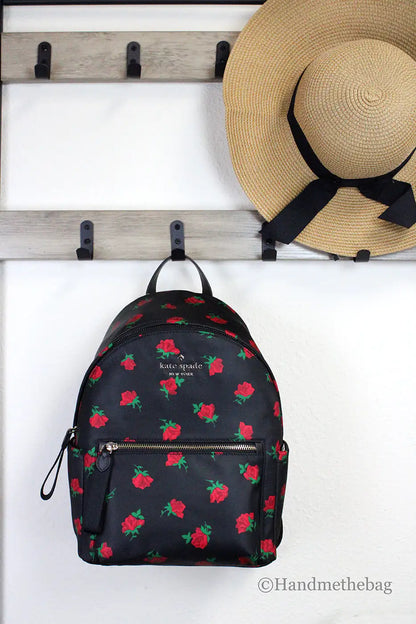 Kate Spade Leila Medium Rose Toss Nylon Dome Backpack