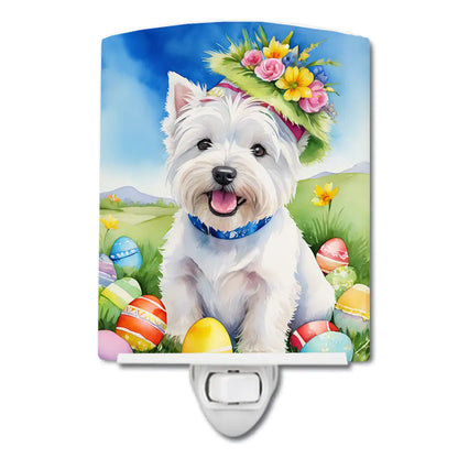 Westie Easter Egg Hunt Ceramic Night Light