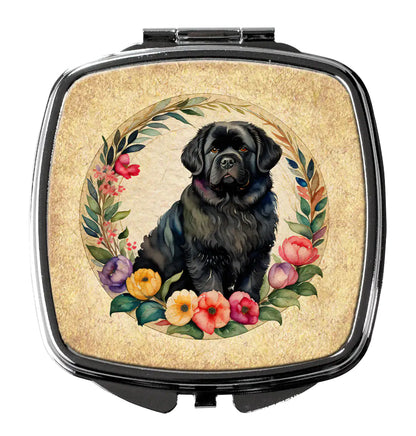 Newfoundland and Flowers Compact Mirror