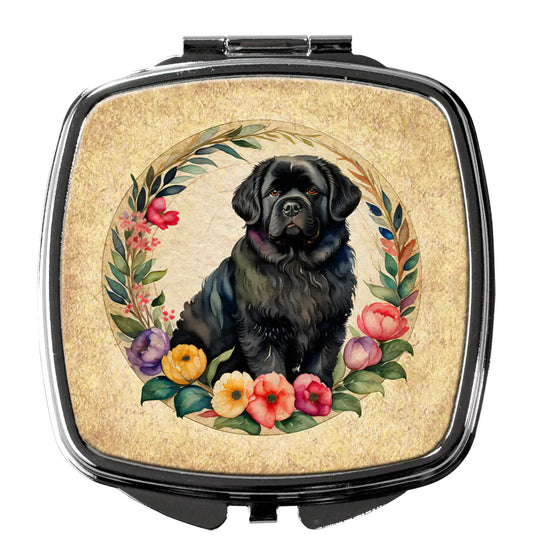 Newfoundland and Flowers Compact Mirror