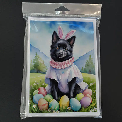 Schipperke Easter Egg Hunt Greeting Cards Pack of 8