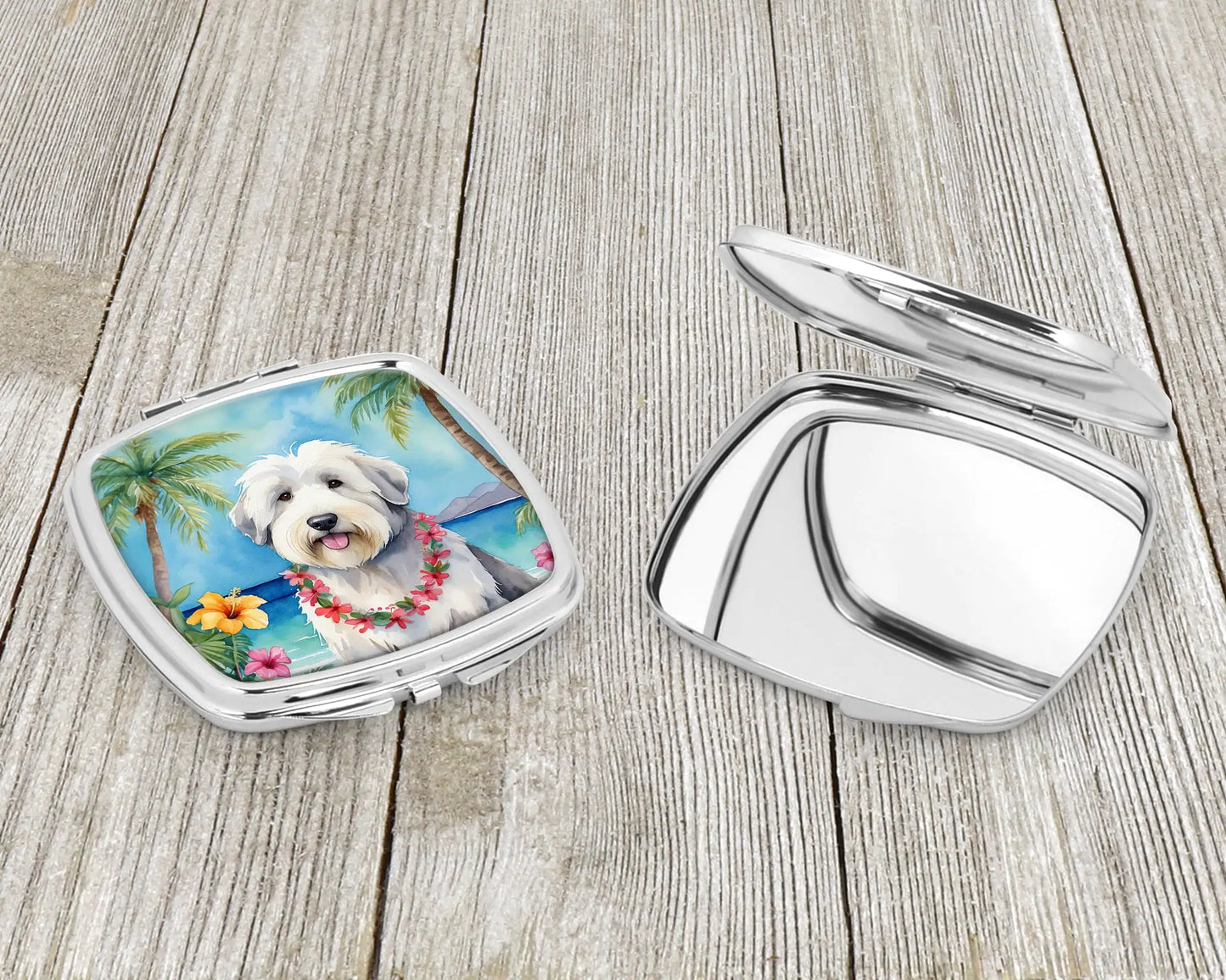 Old English Sheepdog Luau Compact Mirror