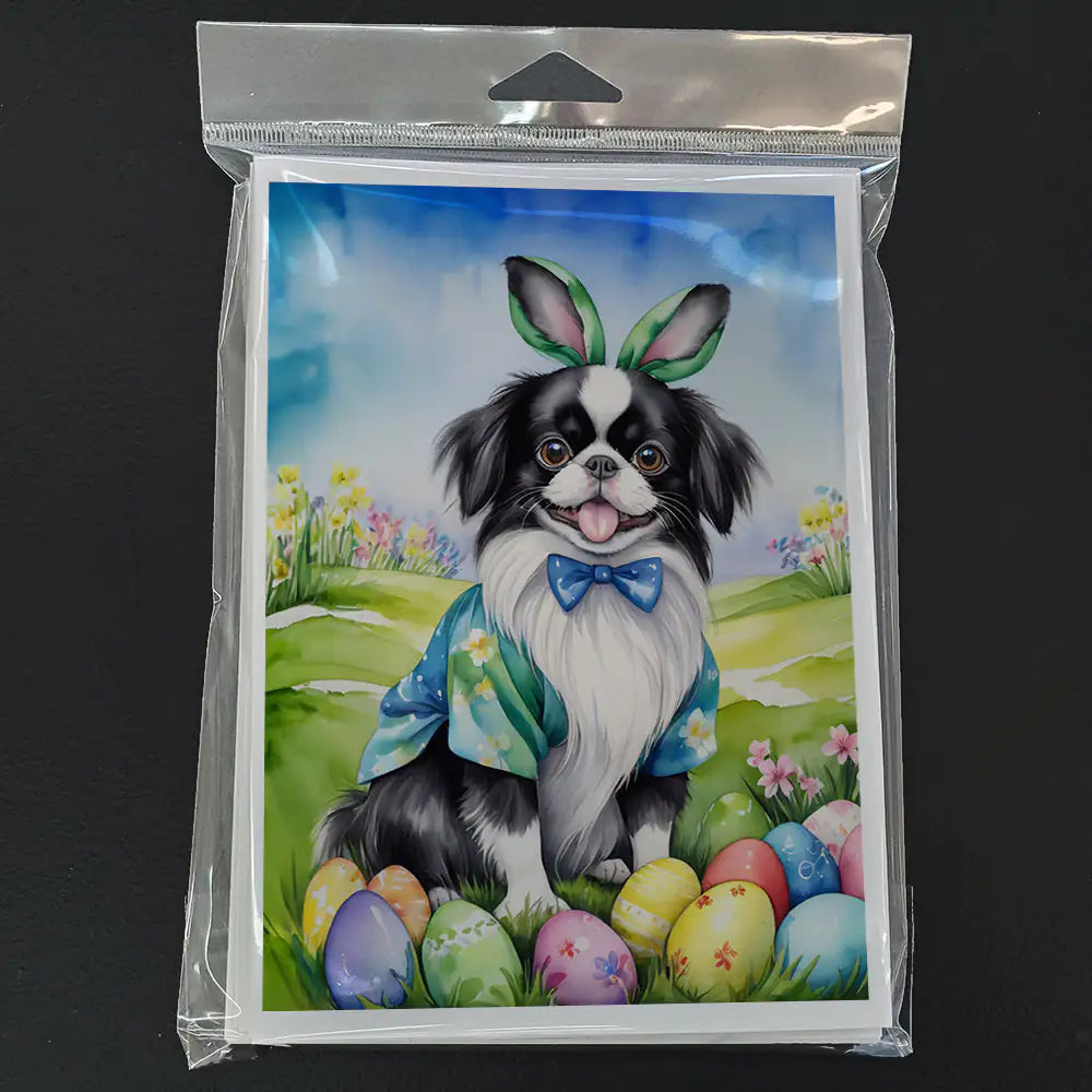 Japanese Chin Easter Egg Hunt Greeting Cards Pack of 8