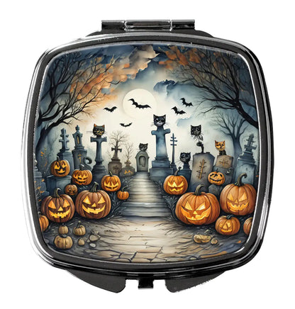 Cat Cemetery Spooky Halloween Compact Mirror