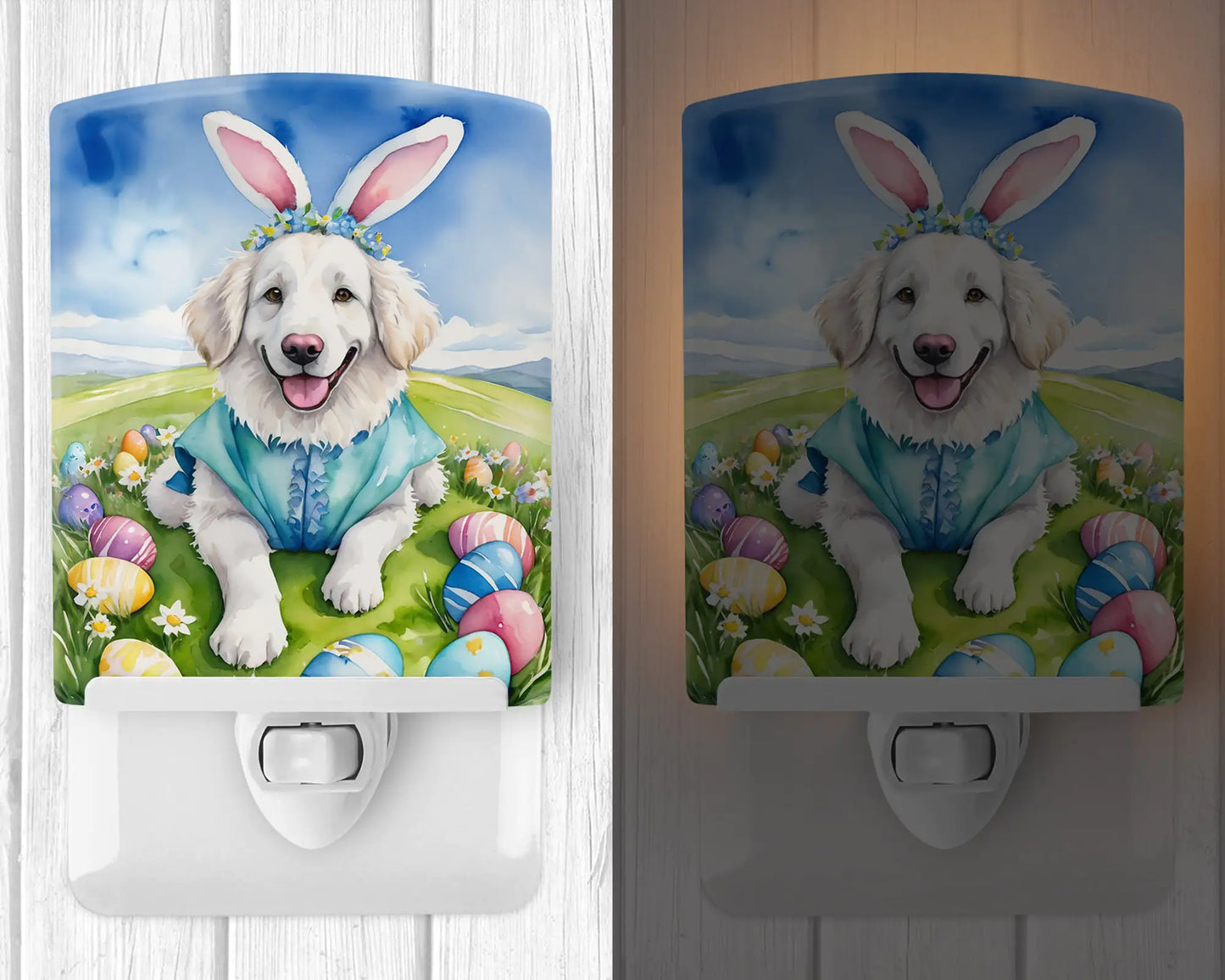 Kuvasz Easter Egg Hunt Ceramic Night Light