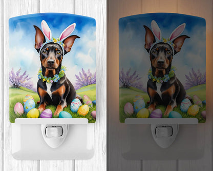 Doberman Pinscher Easter Egg Hunt Ceramic Night Light