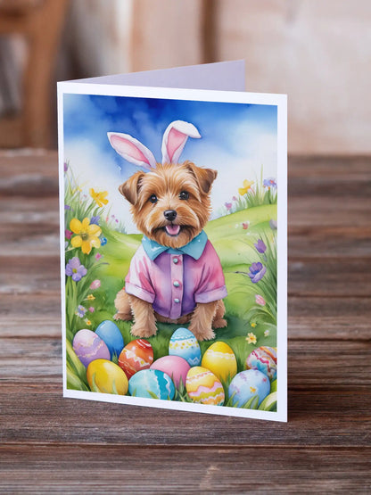 Norfolk Terrier Easter Egg Hunt Greeting Cards Pack of 8