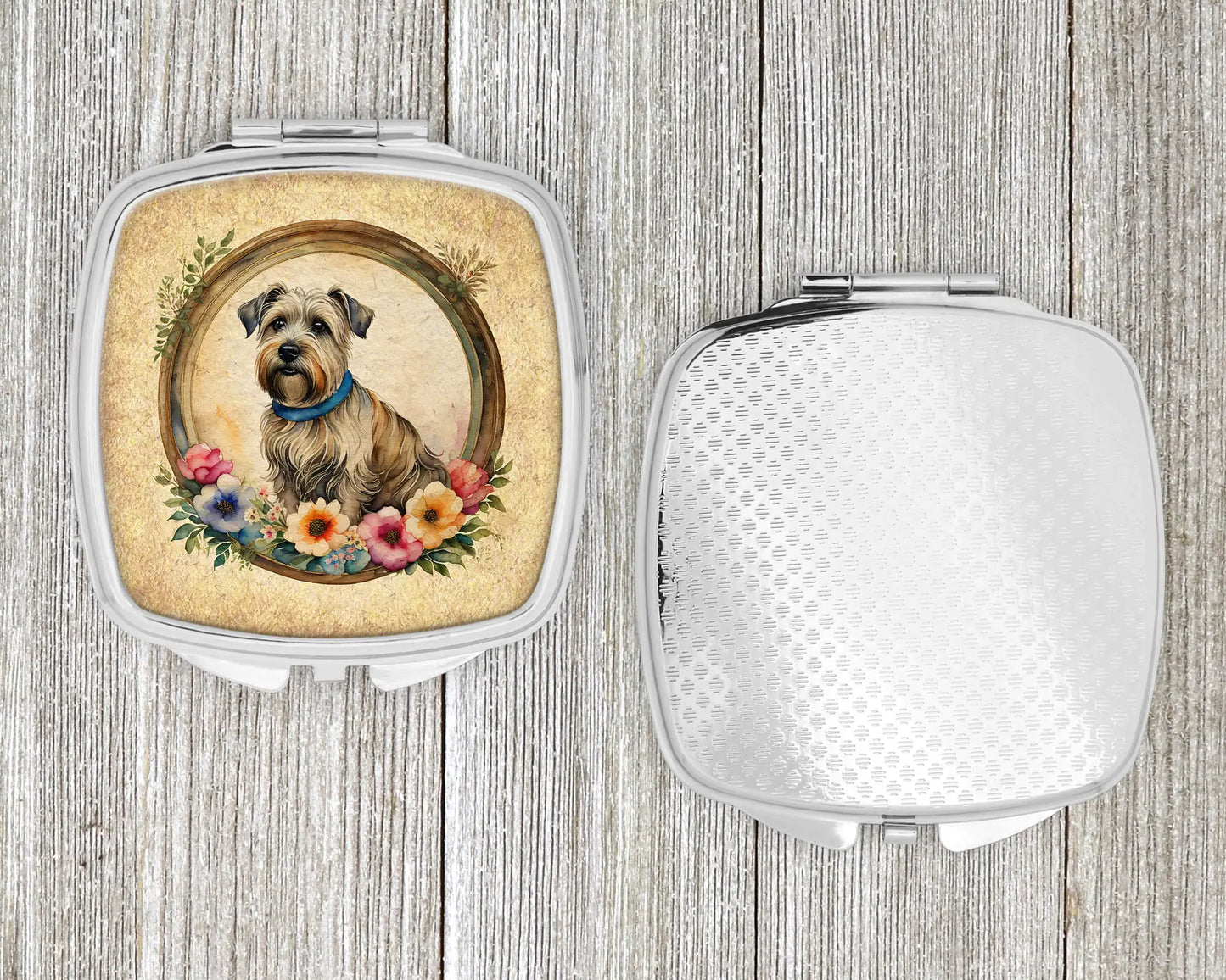 Glen of Imaal Terrier and Flowers Compact Mirror