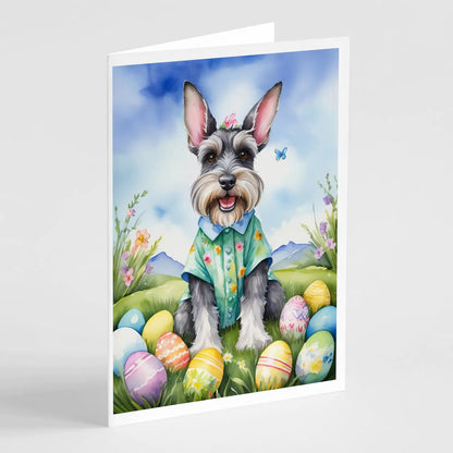 Schnauzer Easter Egg Hunt Greeting Cards Pack of 8