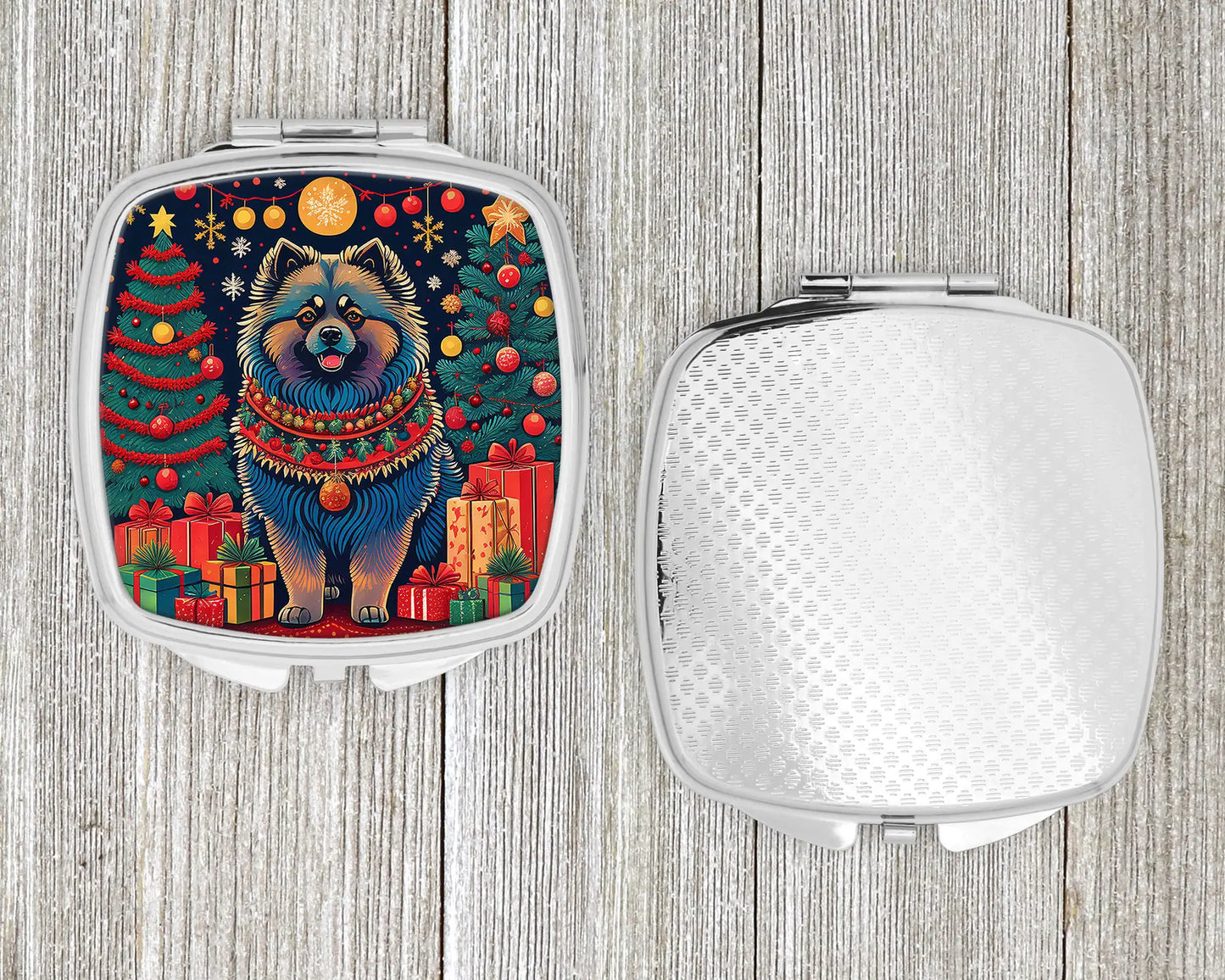 Keeshond Christmas Compact Mirror