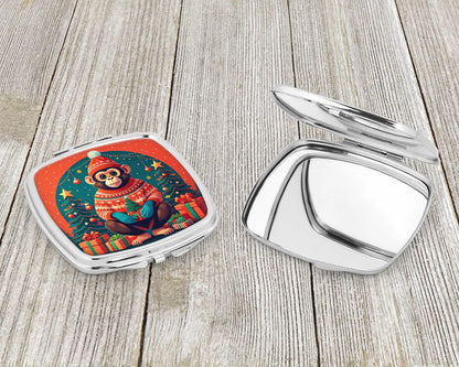 Monkey Christmas Compact Mirror