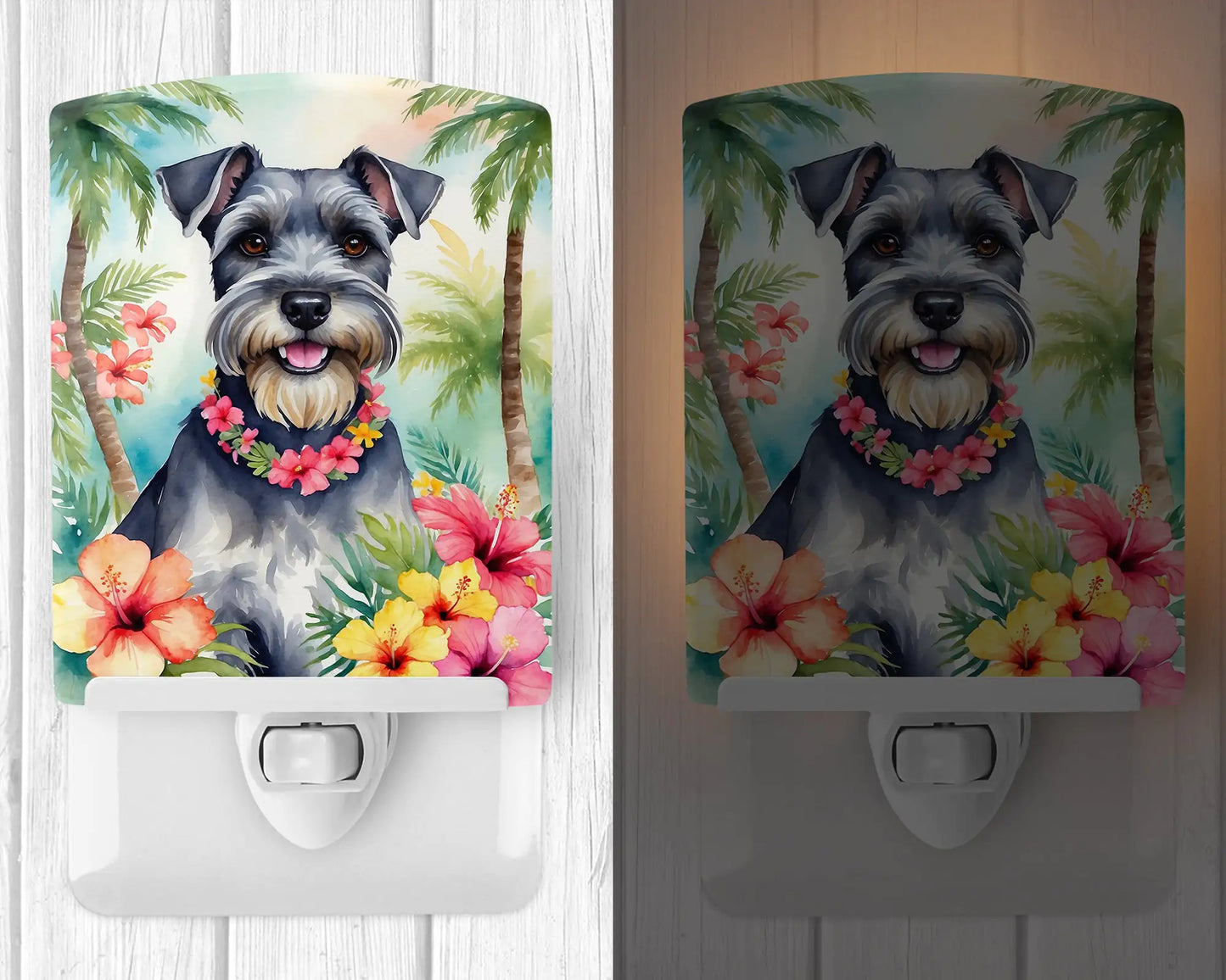 Schnauzer Luau Ceramic Night Light