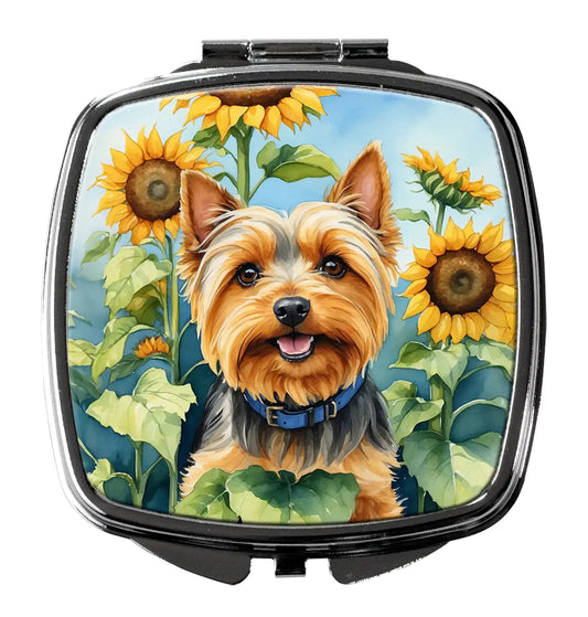 Silky Terrier in Sunflowers Compact Mirror