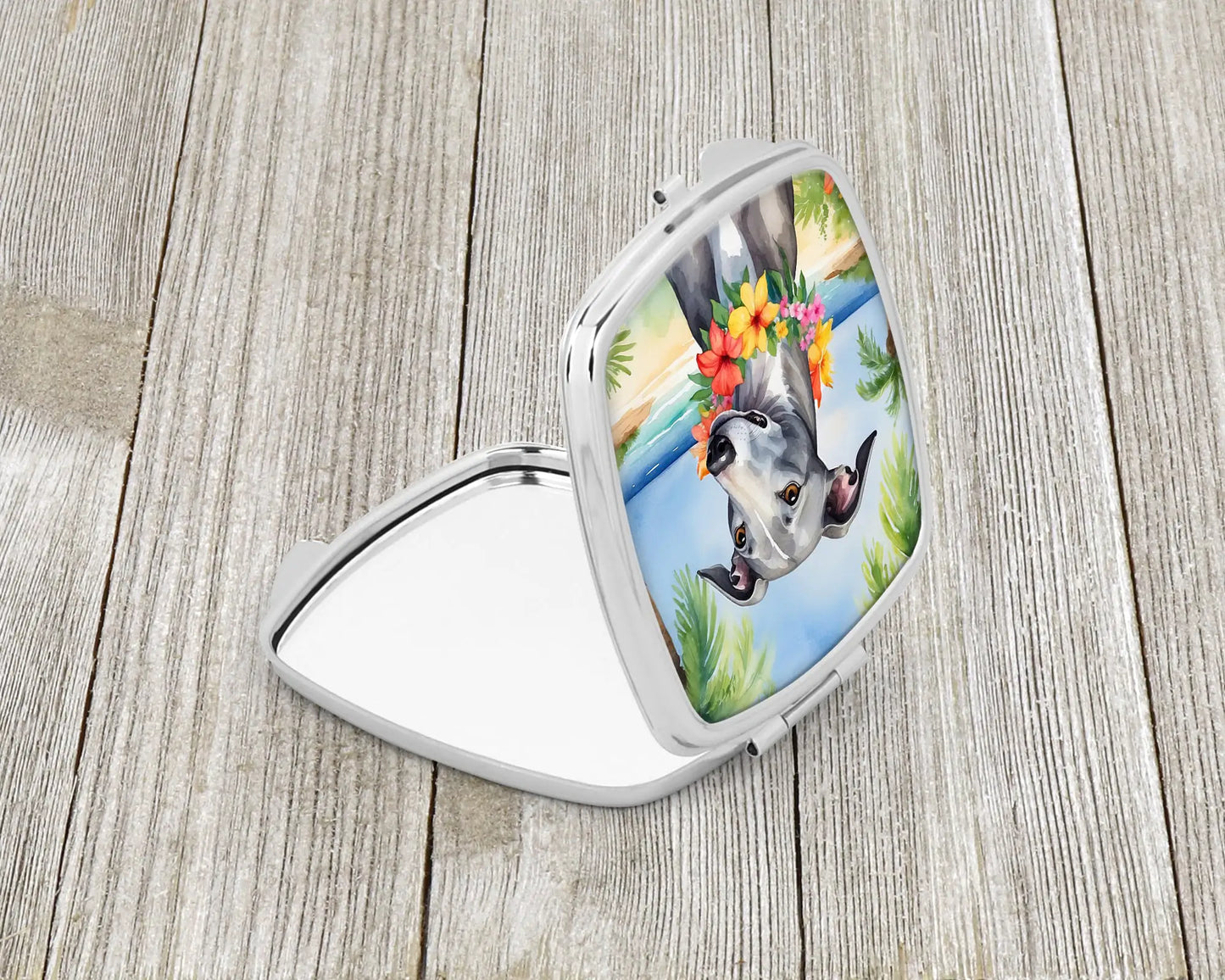 Greyhound Luau Compact Mirror