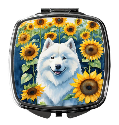 Samoyed in Sunflowers Compact Mirror