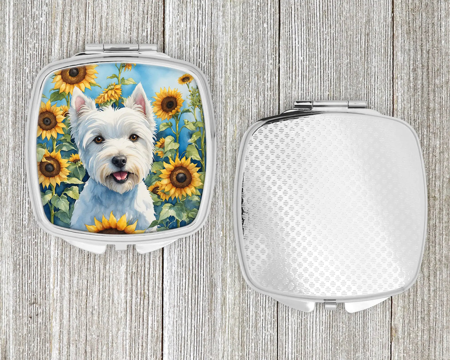 Westie in Sunflowers Compact Mirror