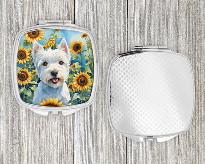 Westie in Sunflowers Compact Mirror