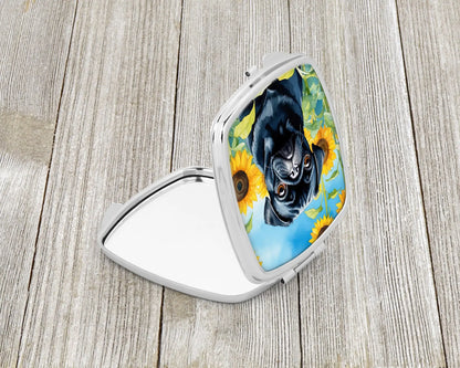Pug in Sunflowers Compact Mirror