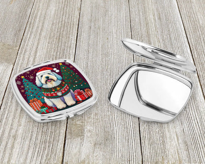Old English Sheepdog Christmas Compact Mirror