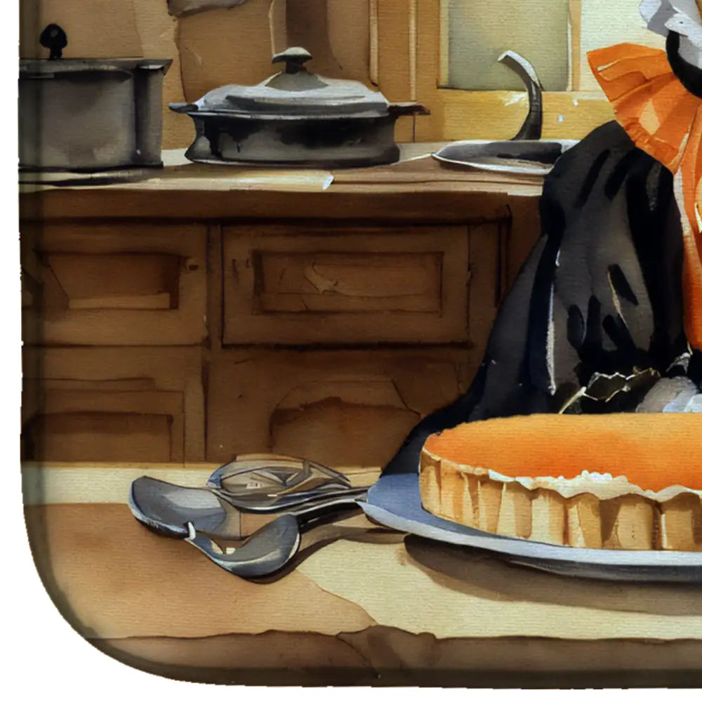 Chihuahua Fall Kitchen Pumpkins Dish Drying Mat