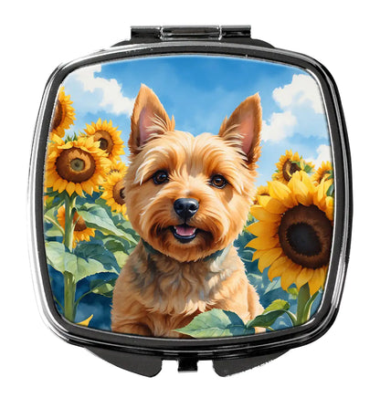 Norwich Terrier in Sunflowers Compact Mirror