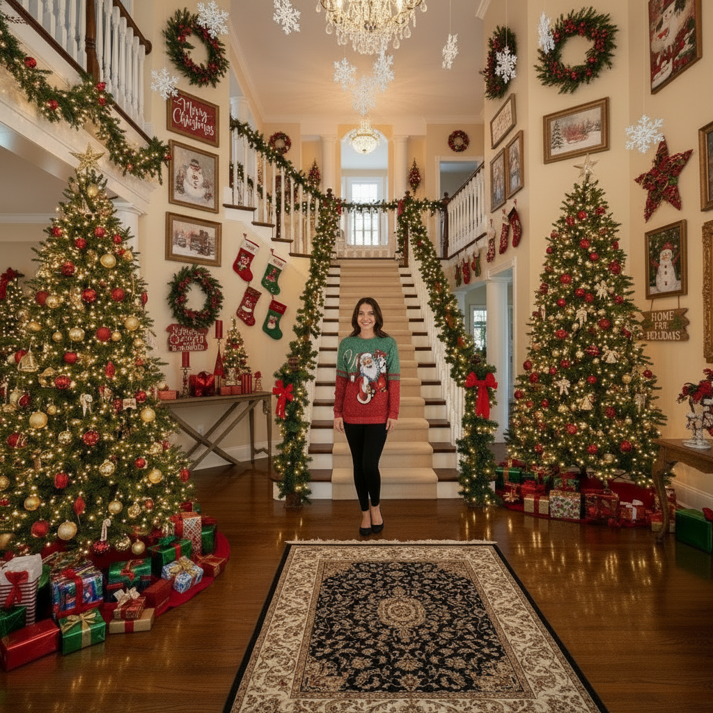 Digital Printing Christmas Round Neck Sweater