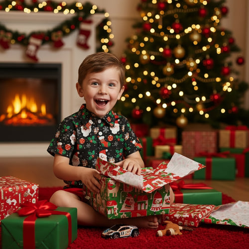 Christmas Children's Clothing Boys' Short-sleeved Printed Shirt