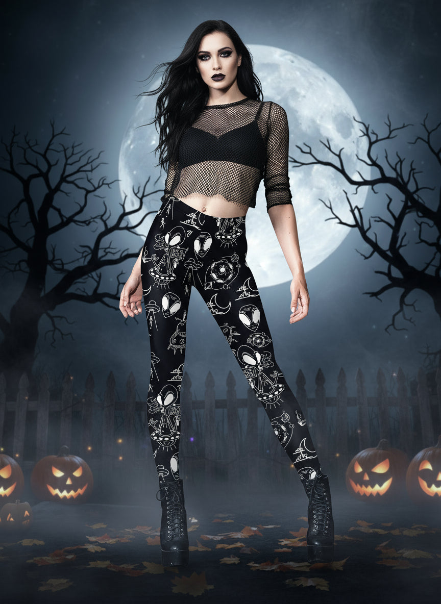 Women's Halloween Horror Hand Digital Printing Yoga Leggings
