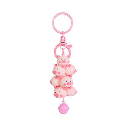 Cute Piggy Jenga Keychain Doll Pendant