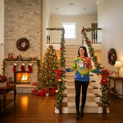 Digital Printing Christmas Round Neck Sweater