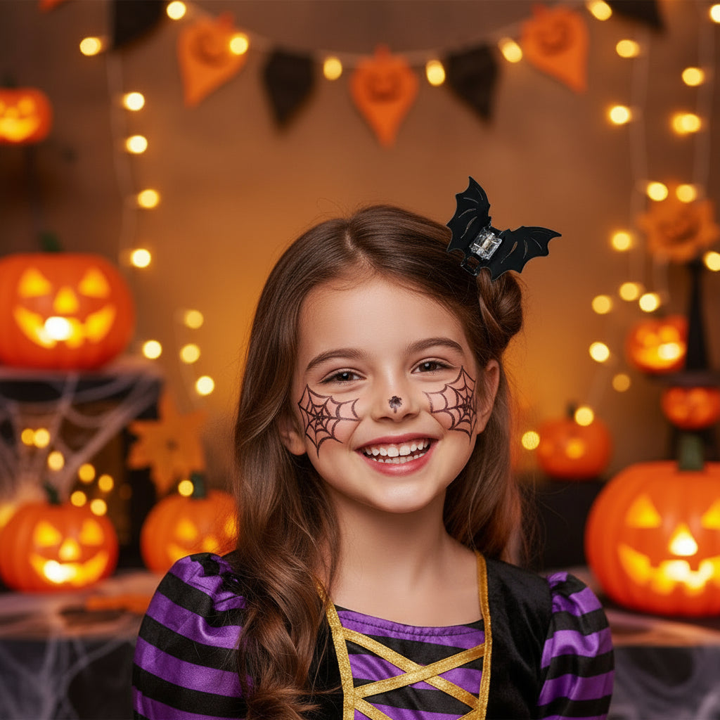 Bat Barrettes Halloween Funny Girl