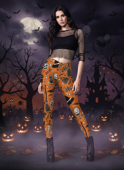 Women's Halloween Horror Hand Digital Printing Yoga Leggings