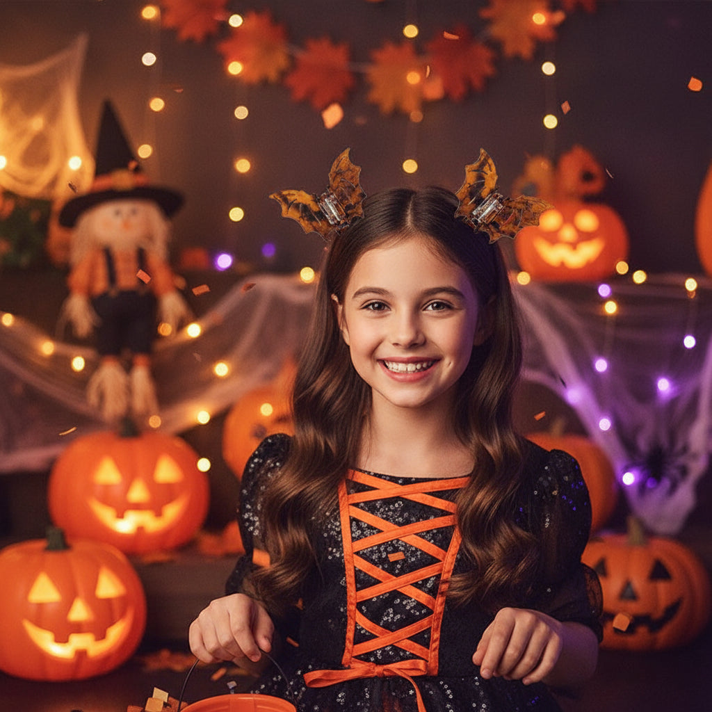 Bat Barrettes Halloween Funny Girl
