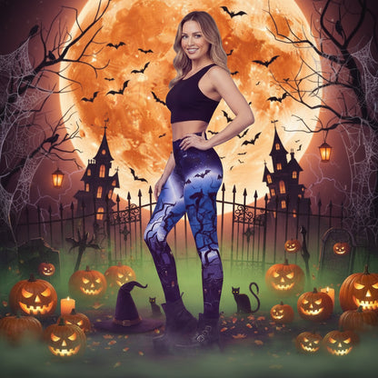 Women's Halloween Bat Elastic Leggings