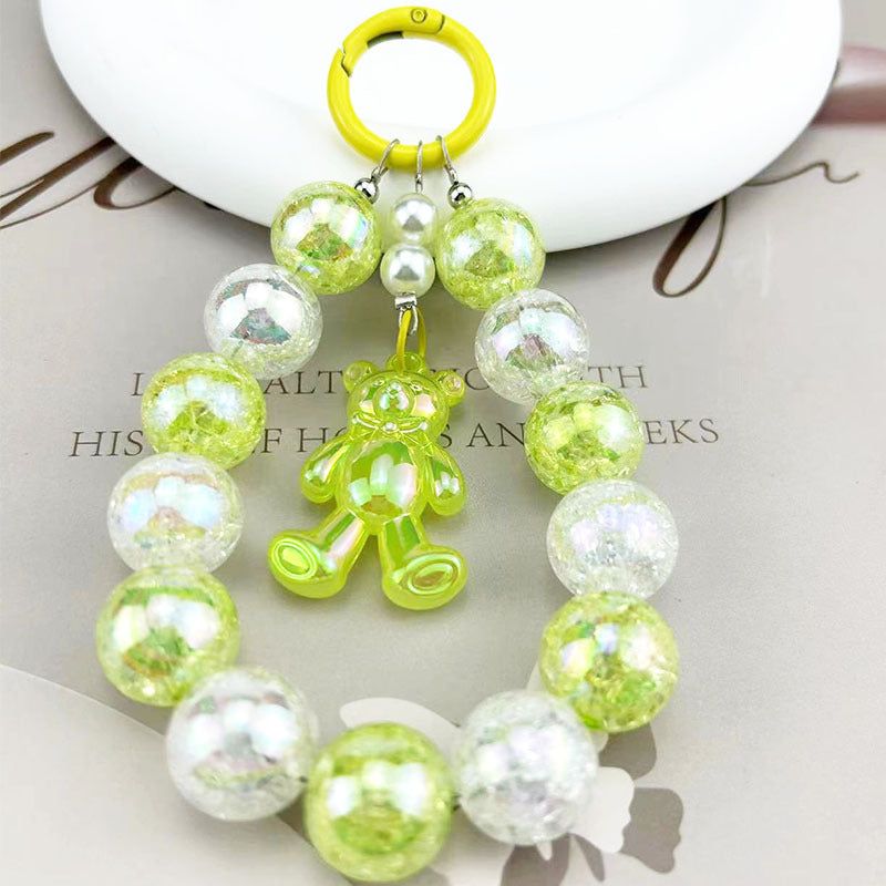 Burst Beads Luminous Bear Pendant Mobile Phone Charm