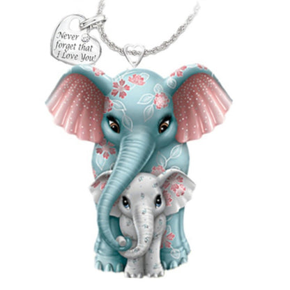 Cute Elephant Necklace Fairy Tale Pendant Graffiti Style