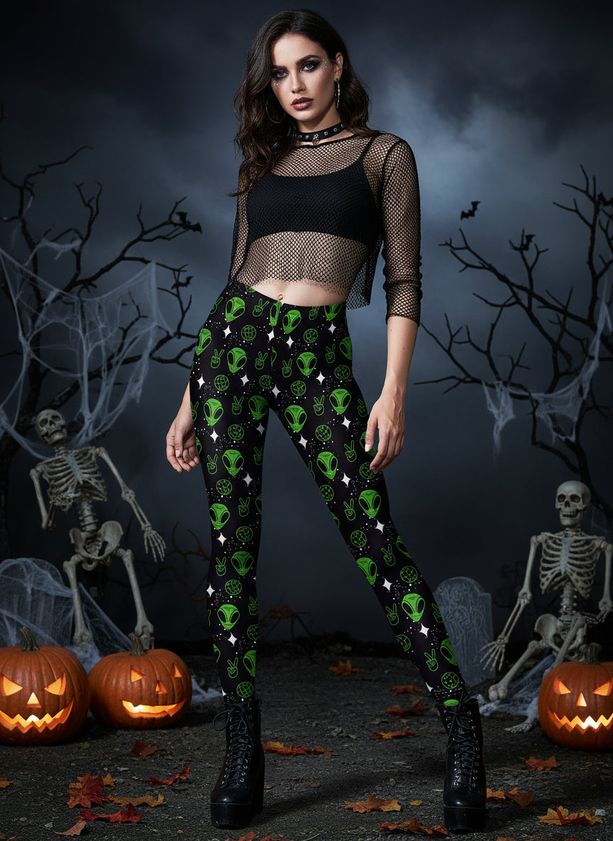 Women's Halloween Horror Hand Digital Printing Yoga Leggings