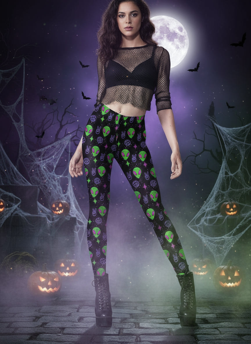 Women's Halloween Horror Hand Digital Printing Yoga Leggings