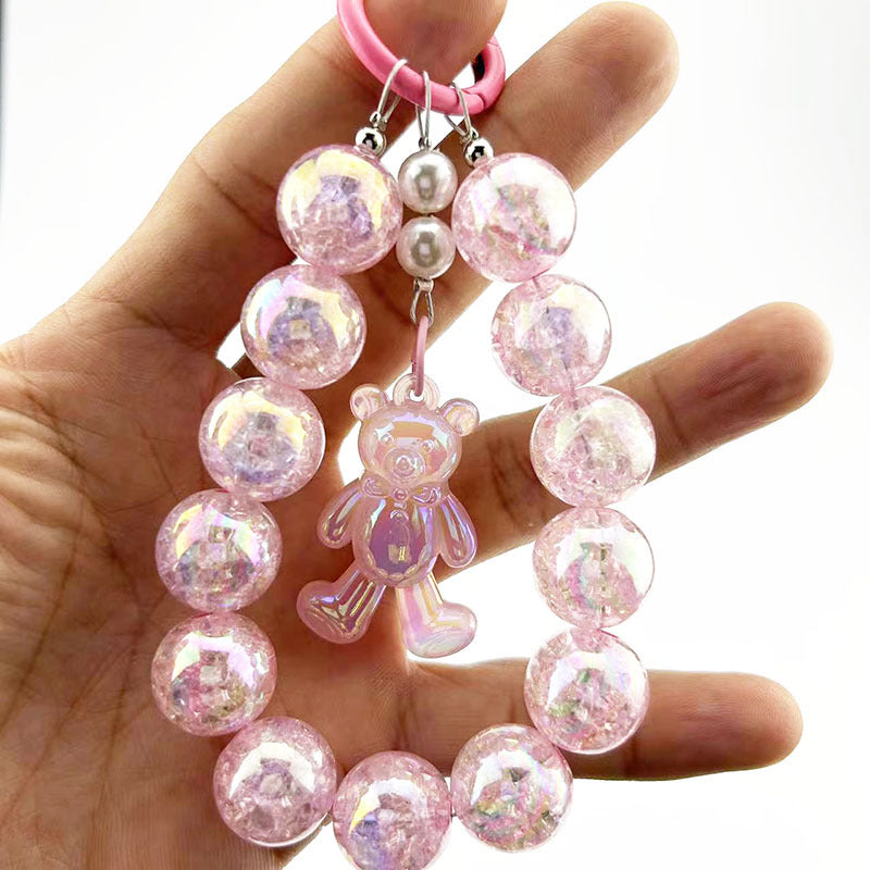 Burst Beads Luminous Bear Pendant Mobile Phone Charm