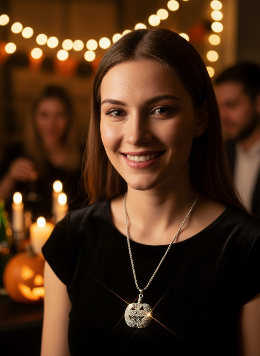 Halloween Pumpkin Ghost Shape Alloy Pendant Necklace