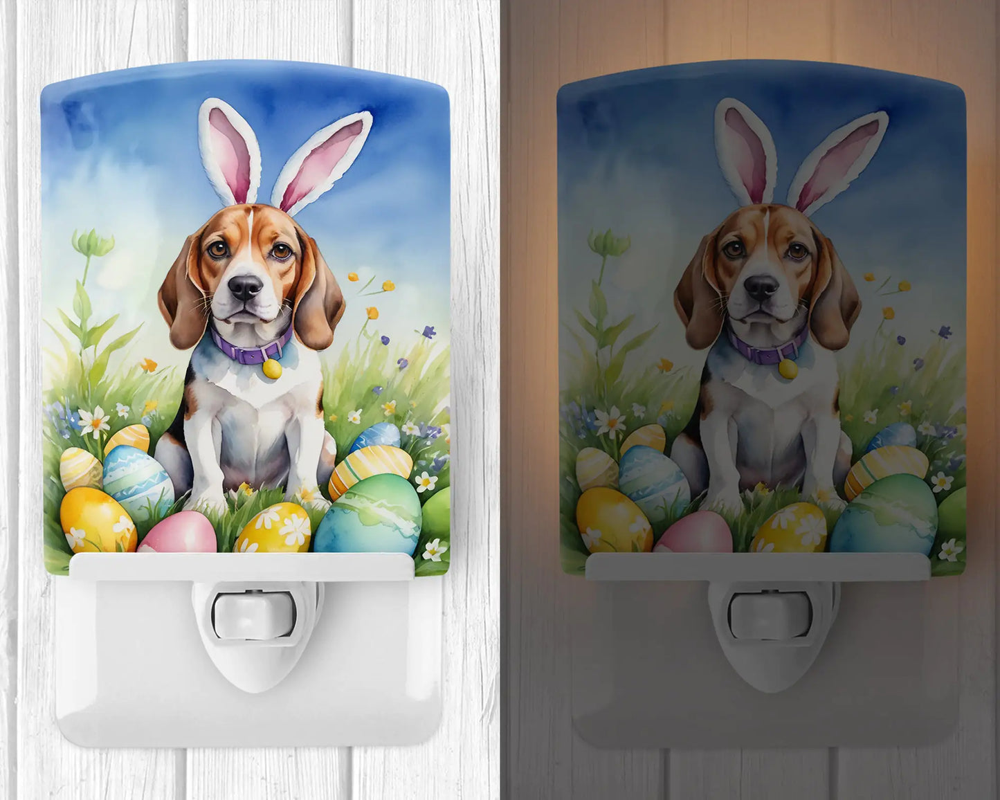 Beagle Easter Egg Hunt Ceramic Night Light