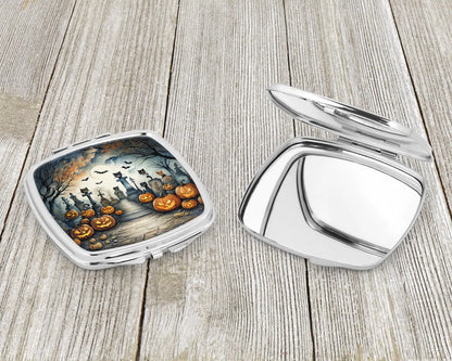 Cat Cemetery Spooky Halloween Compact Mirror