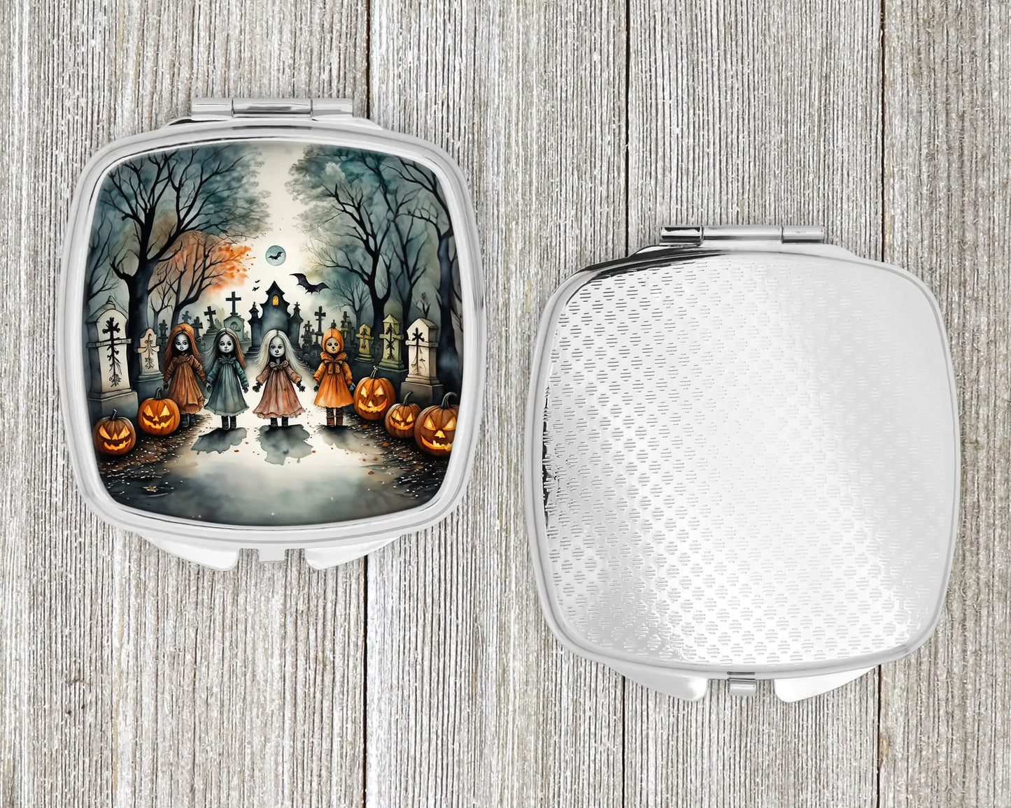 Creepy Dolls Spooky Halloween Compact Mirror