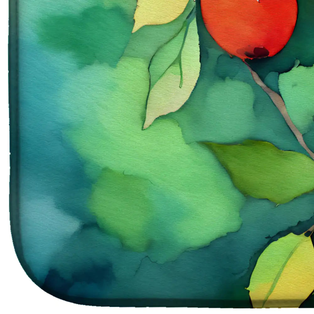 Missouri Hawthorns in Watercolor Dish Drying Mat