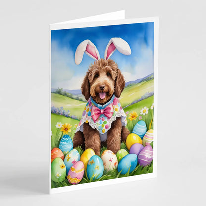 Labradoodle Easter Egg Hunt Greeting Cards Pack of 8